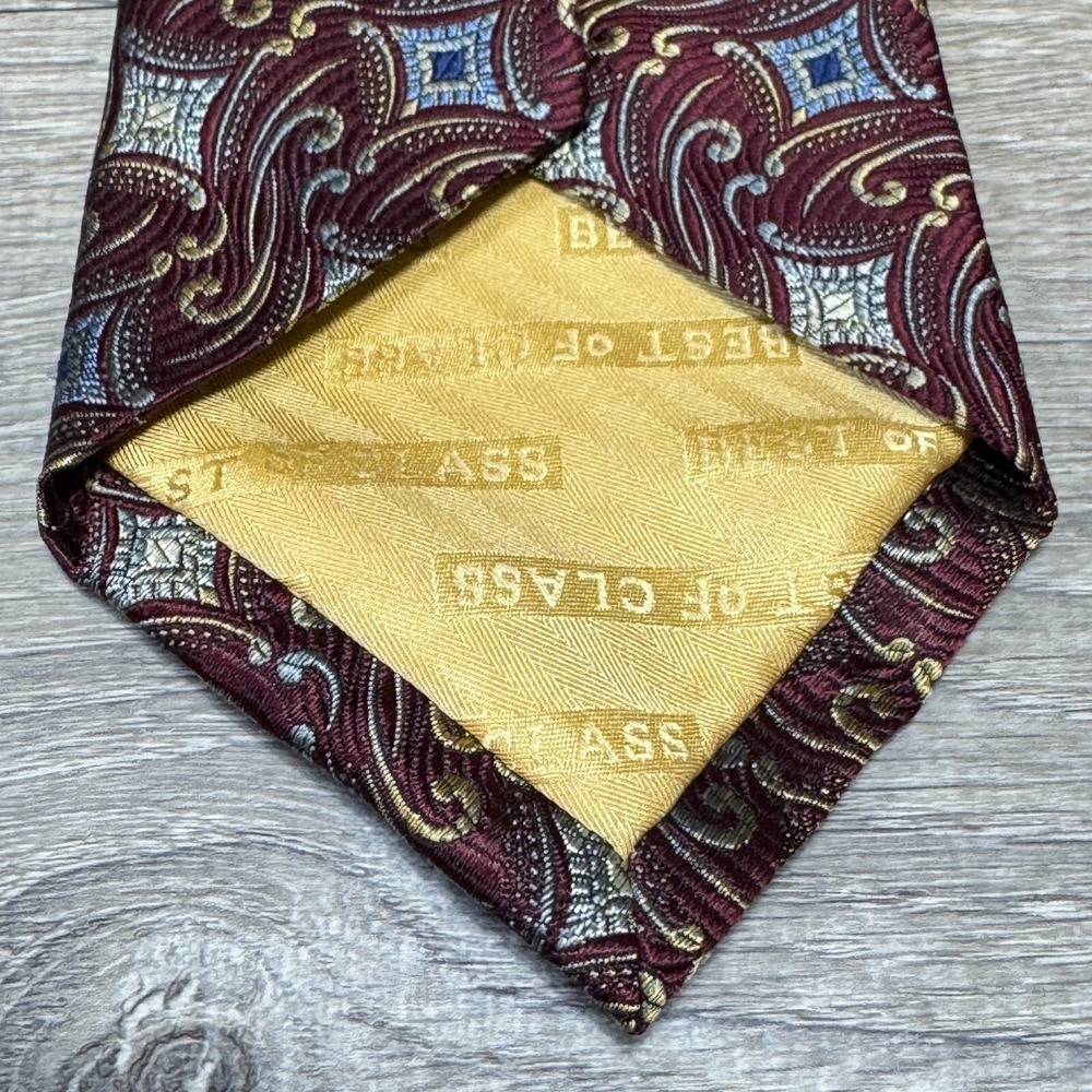 Robert Talbott Nordstrom Handmade Luxury 100% Silk Neck Tie Paisley Burgandy USA - Picture 4 of 10
